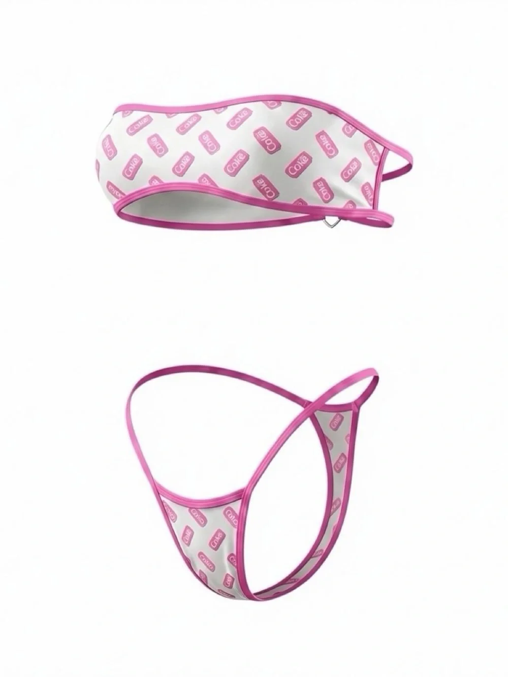GrlFriday Shop EXCLUSIVE Diet Coke Strappy Thong Bikini - Size M